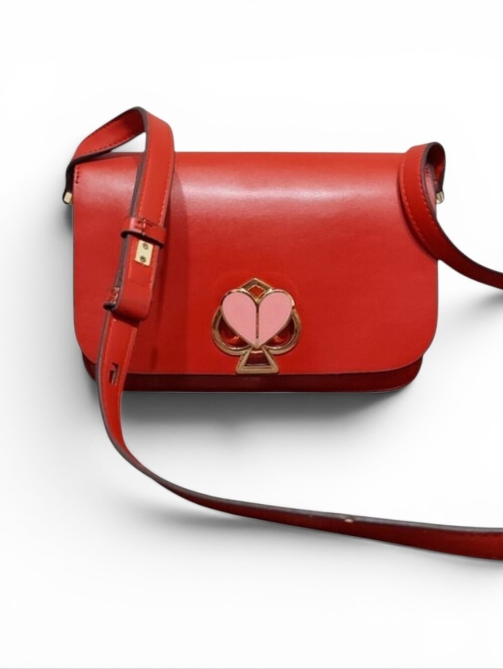 Kate Spade Nicola Twistlock Heart Leather Shoulder Bag EUC